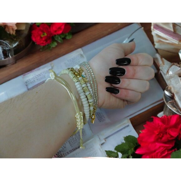 Boho Evil Eye & Hamsa Hand Beaded Bracelets Set For Women - Picture 5 of 12